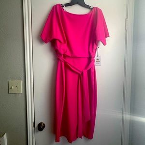 Kensie Boatneck Dress with Tie